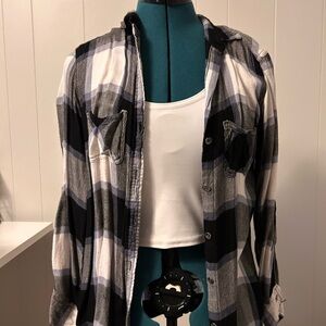 Rock & Republic Monochrome Plaid Flannel Shirt